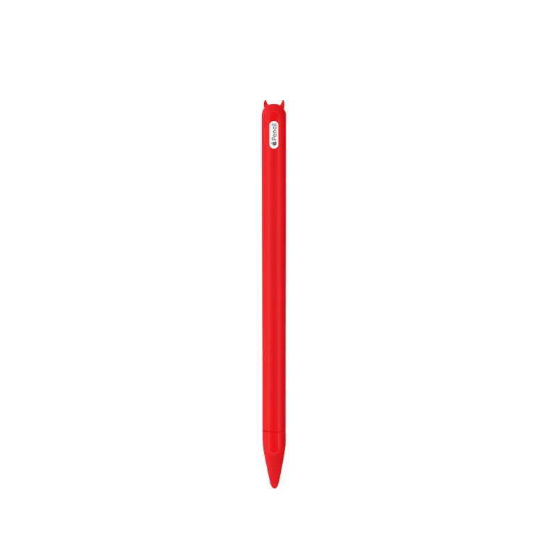 2nd Red Set Для Apple Pencil 1 2 чехол КРЫШКА ДЛЯ iPencil iPad Pro планшет сенсорный Стилус колпачок милый кошачий ухо прокрутка силиконовый чехол - Цвет: 2nd Red Set