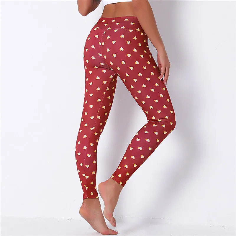 

Fashion Leggings Women Sweet Love Red Printing Fitness Legging Silm Stretch Leggins High Waist Legins Trouser Casual Pants