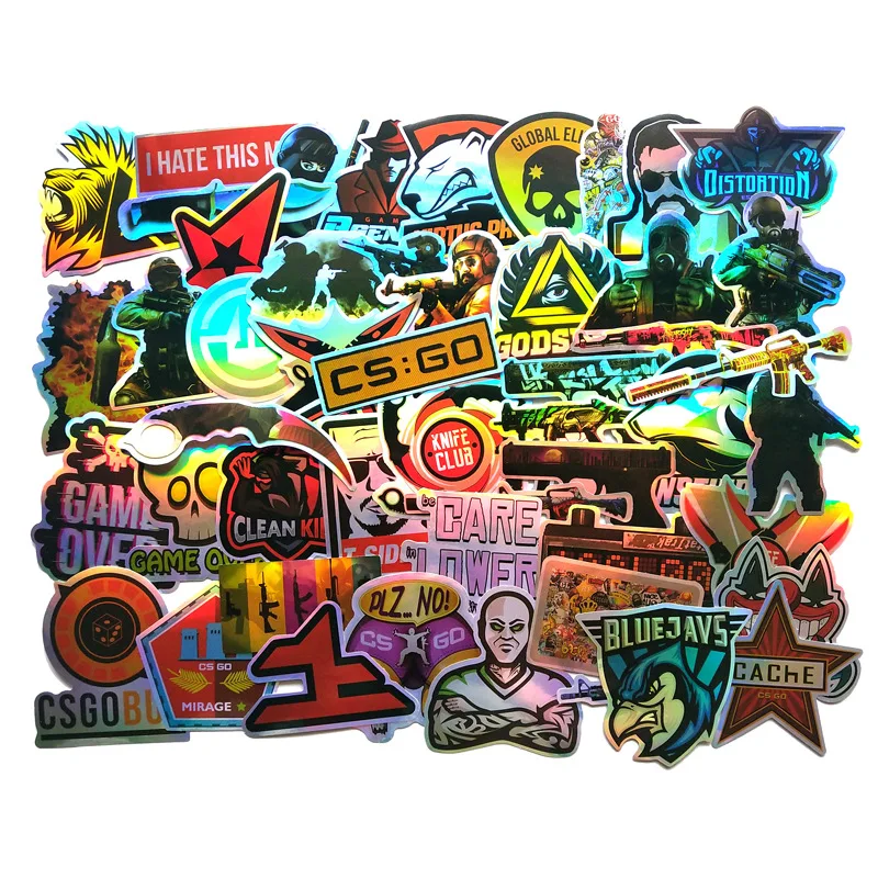TD ZW-pegatinas Cs Go para portátil, 50 Uds., para equipaje, Mac, libro, guitarra, motocicleta bicicleta coche, pegatinas de vinilo coloridas DIY