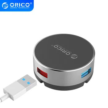 

ORICO USB3.0 HUB 4 Ports 5Gbps HUB Mouse Cable Management USB Hub for Mouse for Notbook Aluminum Alloy 100CM USB Cable-Silver