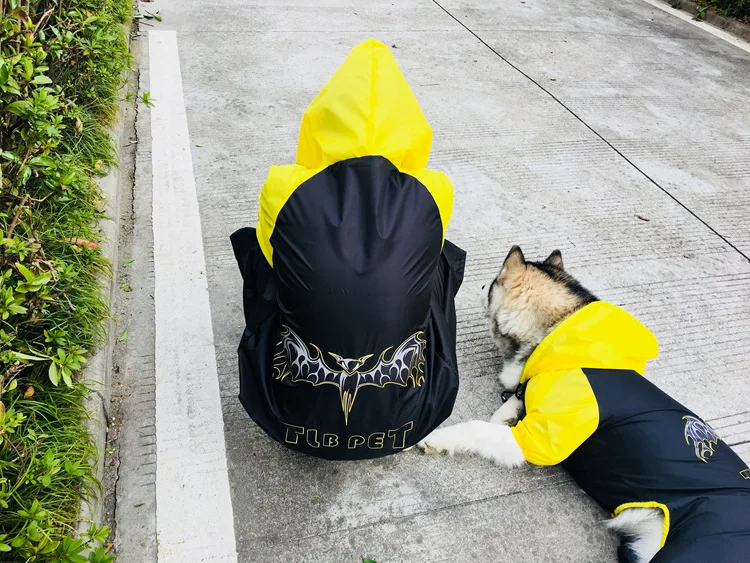 Модный дождевик для собак средних и больших размеров, дождевик, Одежда для питомцев, щенок доберман, лабрадор, водонепроницаемая Золотая куртка для ретривера