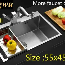 Роскошная кухонная ручная раковина одинарная мойка 304 нержавеющая сталь Горячая 55x45 см