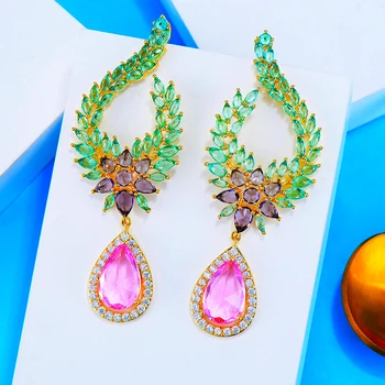 

GODKI Charm Shiny Waterdrop Earrings For Women Luxury Full Cubic Zirconia Wedding Bridal Engagement Valentine's Day present 2020