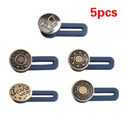 Calças de brim botão retrátil pant cintura expansor ajustável destacável estendido fivela de metal roupas ceinture botões de costura