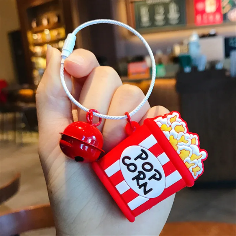 Брелки для ключей с милыми мультяшными гамбургерами мужчин и девочек брелок