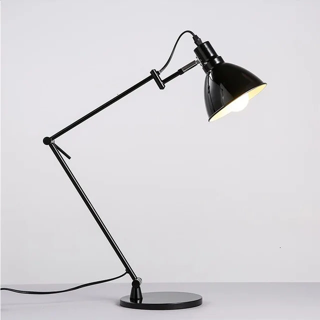 Modern Simple Bracket Long Arm Folded Metal Eyeguard Study Office Bedroom Desk Lamp luminaria de mesa table lamp