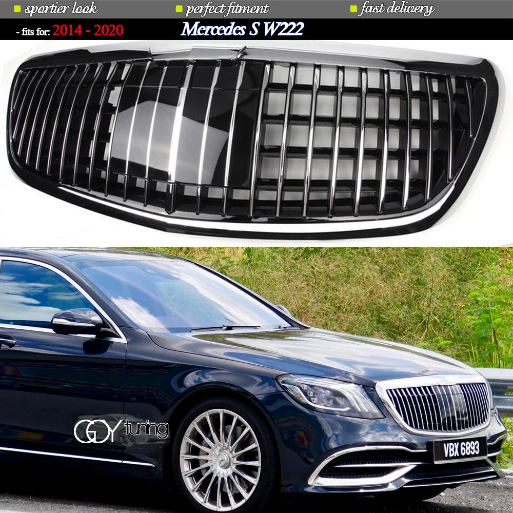 Chrome Replacement Bumper Grille For Mercedes S Class W222 Sedan 2014 - 2020 S350 S450 S500 S550 S460 w/ &amp w/o ACC | Автомобили и