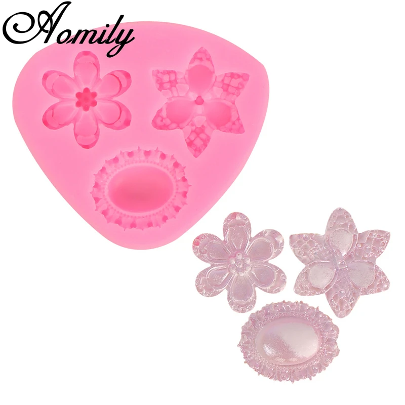 Aomily 3D Orchid Flower Cake Silicone Molds Fondant Decorating Chocolate Candy Mold Resin Clay Baking Mould Ice Cube | Дом и сад