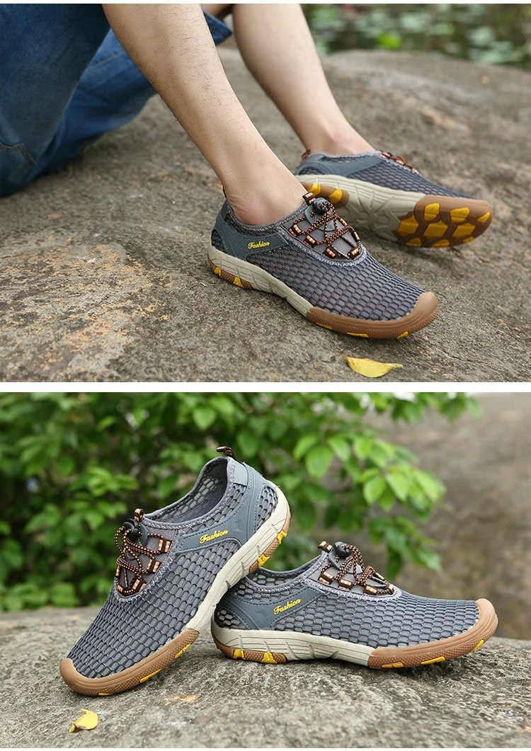 Summer New Style Outdoor Climbing Boots Men Mesh Hiking Shoes MEN'S Casual Shoes Anti-slip Breathable Hollow out