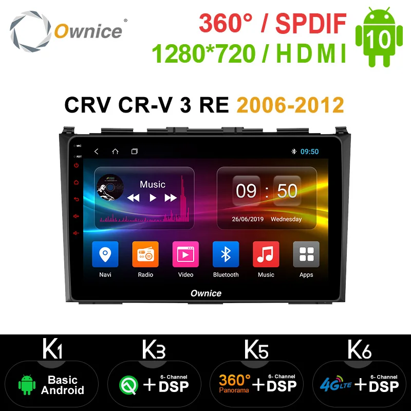 360 панорамный автомобильный DVD GPS Ownice android 10 0 для Honda CRV CR V 3 RE 2006 2012 Видео Радио DSP 4G LTE