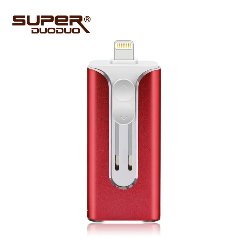 red Новинка Otg USB флеш-накопитель для iPhone/Android телефон ручка-накопитель для iPhone 6 6P 6S 7 7P 7S 8 8P X XS XR Pendrive iOS 8,0 выше - Цвет: red
