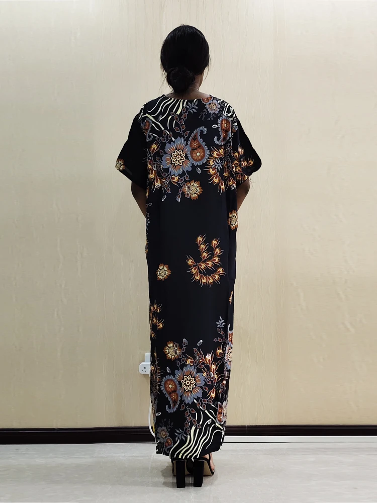 Платье с Scaf Dashiki Модные хлопок элегантные большие африканские традиционные платья с принтом для леди