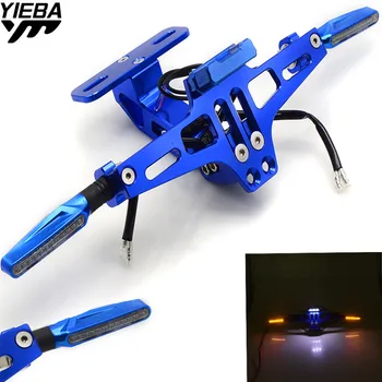

Universal Motorcycle Bracket Licence Plate Holder Turn Light For honda CBR 250R CBR400R GSXS 1000F SFV650 For Ducati Diavel Dark