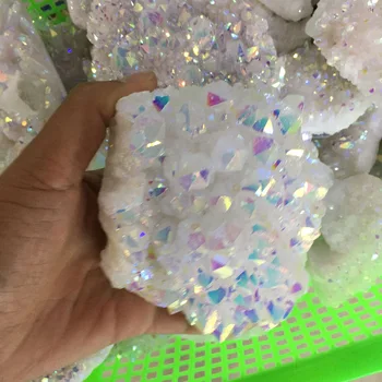 

Free Shipping ! Angel Aura natural white crystal cluster for home decoration LXM