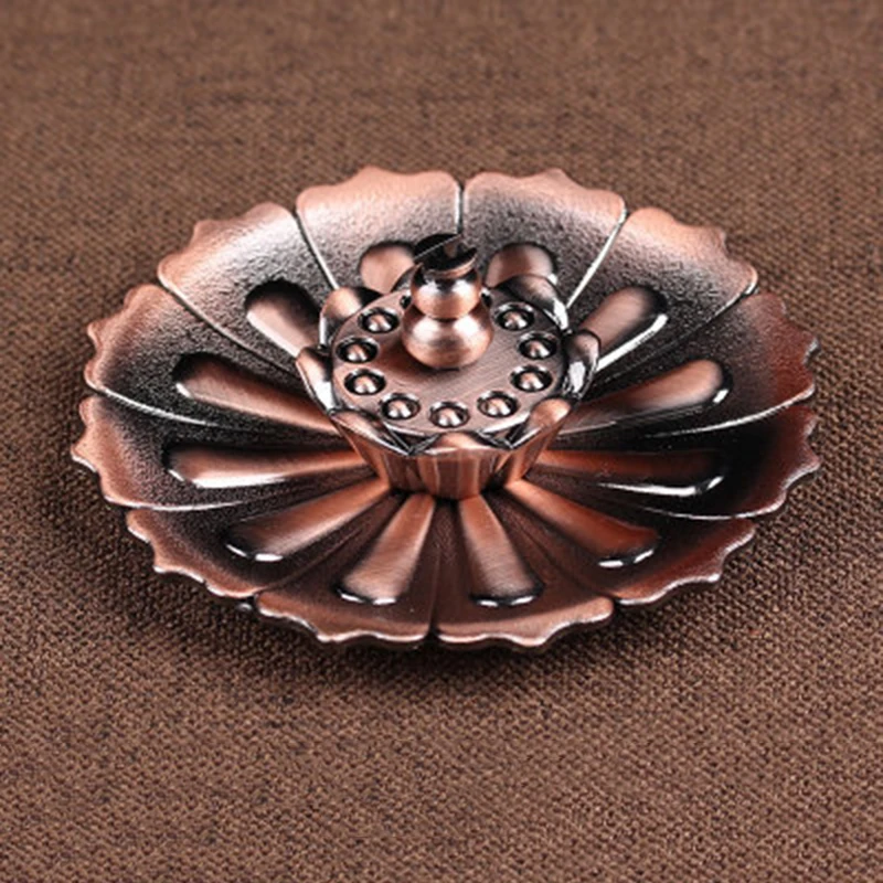 

Chinese Vintage Lotus Stick Bowl Incense Burner Holder Stove Cone Aroma Censer