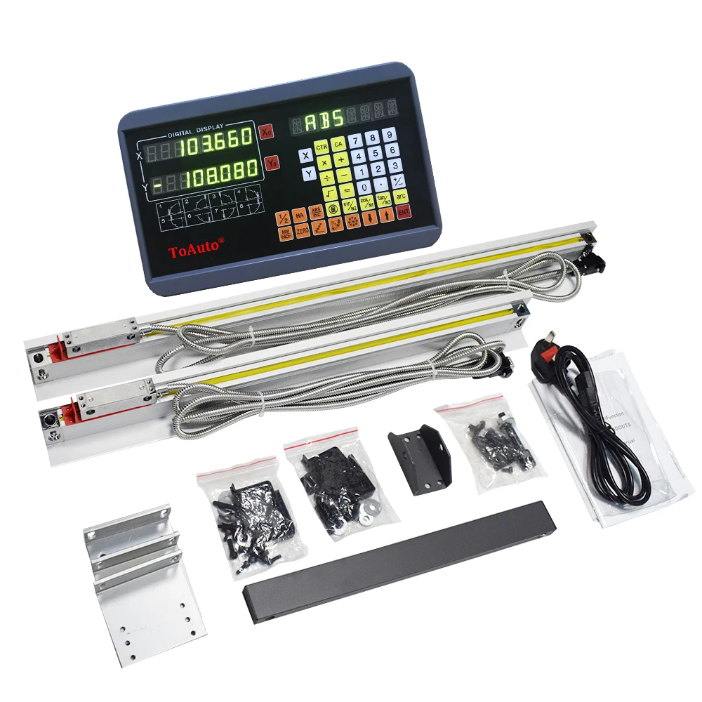 

2 Axis DRO Digital Readout + Optional 2pcs 50-1000mm Linear Scale / Linear encoder / Linear ruler for CNC Milling lathe machine
