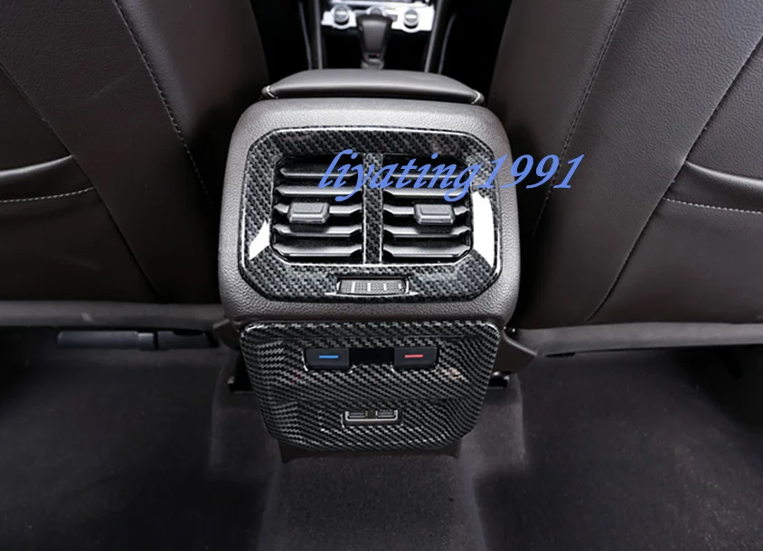 Car modification Car accessories Carbon Fiber Rear Air Vent Outlet Cover Trim ForVW Tiguan