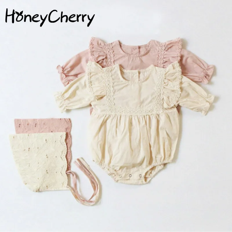 Новинка осени 2020 детские кружевные комбинезоны с капюшоном и треугольником для