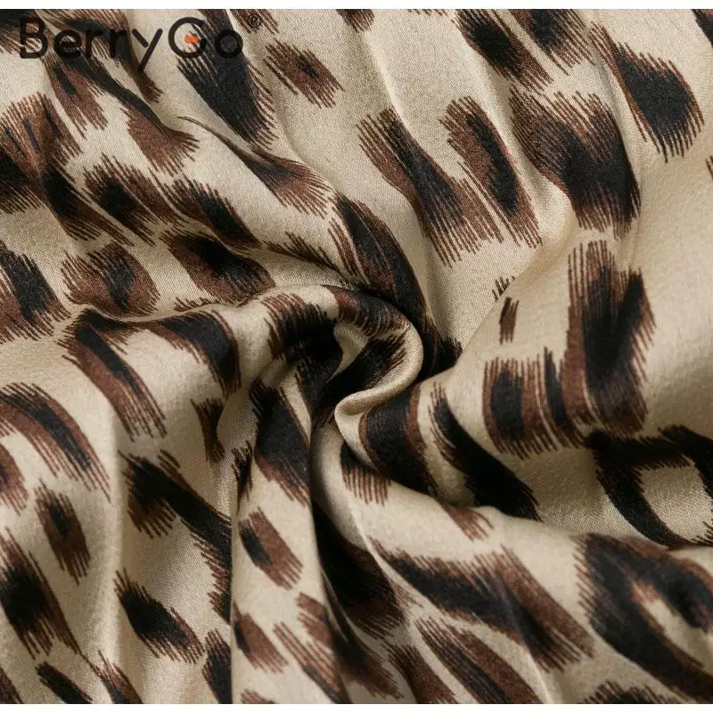 BerryGo, леопардовая расцветка, длинная юбка, Женская Повседневная Уличная одежда, высокая талия, Дамская Нижняя юбка, линия, осенняя Женская эластичная юбка