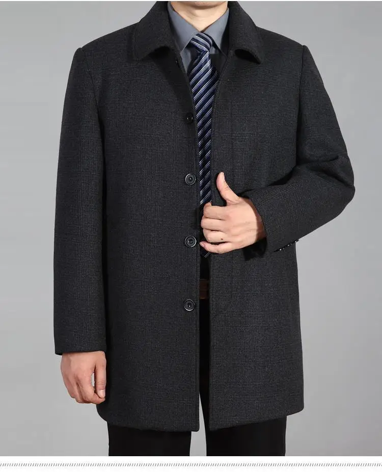 

2021 High Quality Men Wool Coat Autumn Winter Overcoat Wool Woolen Jacket Male Pea Coat Men Winter Long Coat Homme Plus Size 7XL