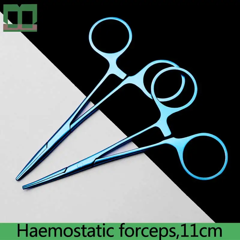 

Haemostatic forceps 11cm straight handle titanium alloy angle head surgical operating instrument Cosmetic tool Microvascular hemostasis holding steady Double eyelid surgery tool