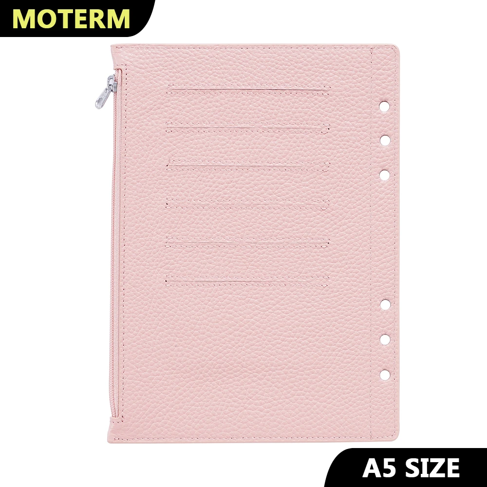 Moterm Zipper Flyleaf For A5 Size Ring Planner Genuine Pebbled Grain ...