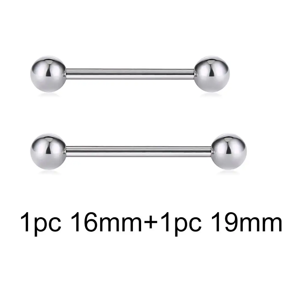 1pc 16mm 1pc 19mm 2шт 14 г пирсинг для пирсинга штанги из нержавеющей стали длинная Спираль пирсинг для пирсинга штанга бижутерия для тела - Окраска металла: 1pc 16mm 1pc 19mm
