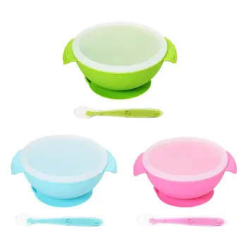 

Baby Silicone Bowl Set with Powerful Suction Base Non Slip Feeding Dining Dish