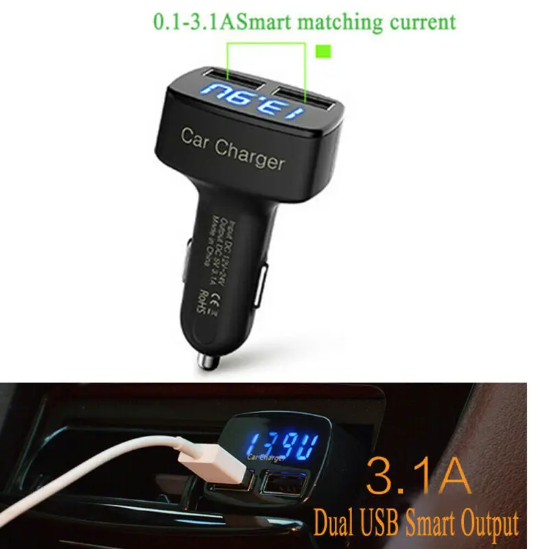 USB Автомобильное зарядное устройство быстрый двойной порт двойной QC3.1 супер быстрая зарядка 30 Вт