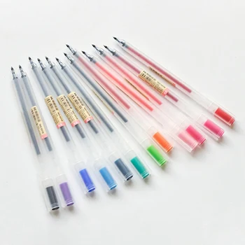 

12pcs / lot Japanese Style Colorful Gel Pen with Memo Pads Set 0.5mm Ink color Maker Pens For Office School Writing Stationery