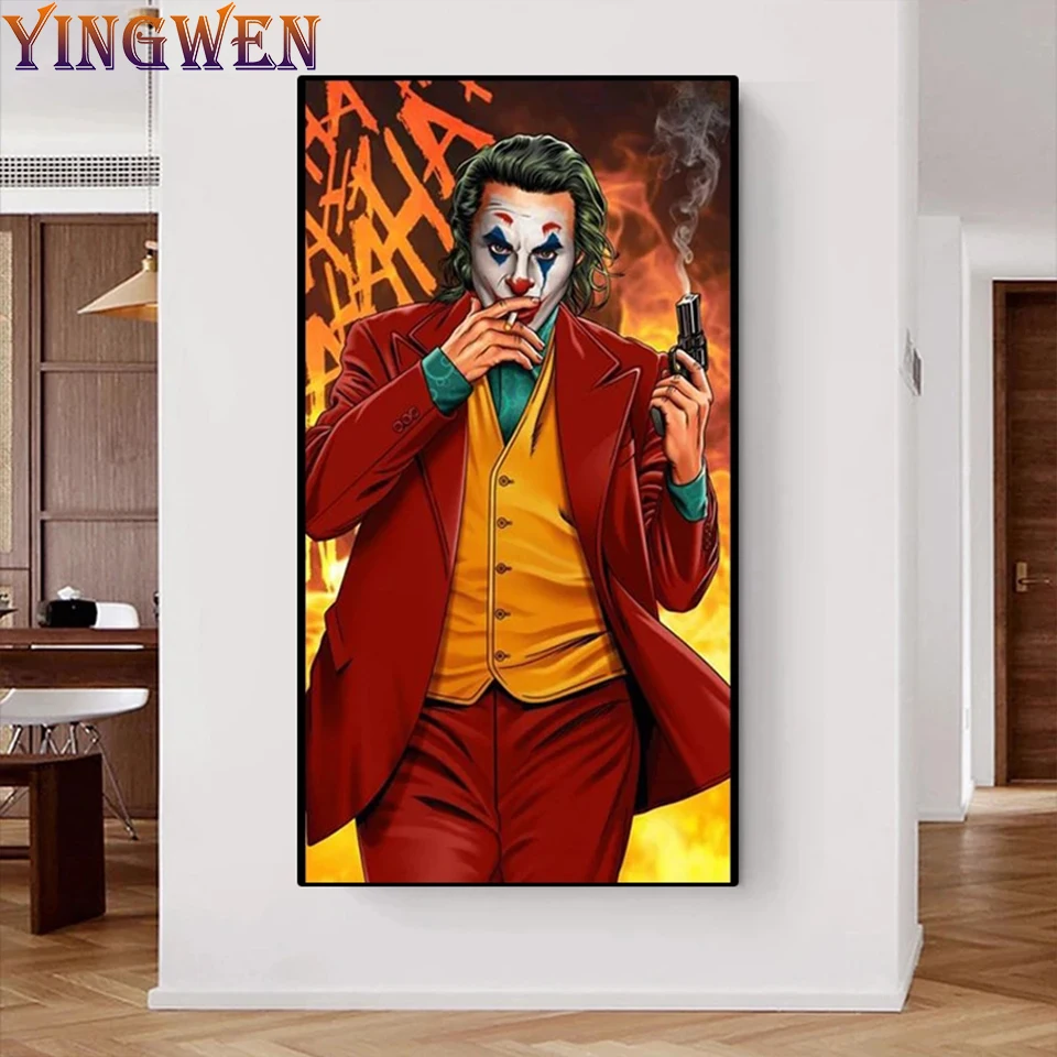 Nordic Art Painting Character Clown Smoking Diamond Painting Cross Stitch 5D Diy Full Diamond Ricamo Home Decoration Figures
