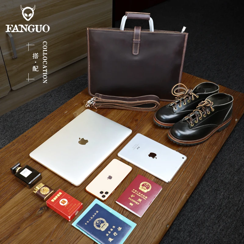 

Классический портфель из натуральной кожи 13,5 дюйма для компьютера, мужская деловая сумка в стиле ретро, сумки на плечо для мужчин
