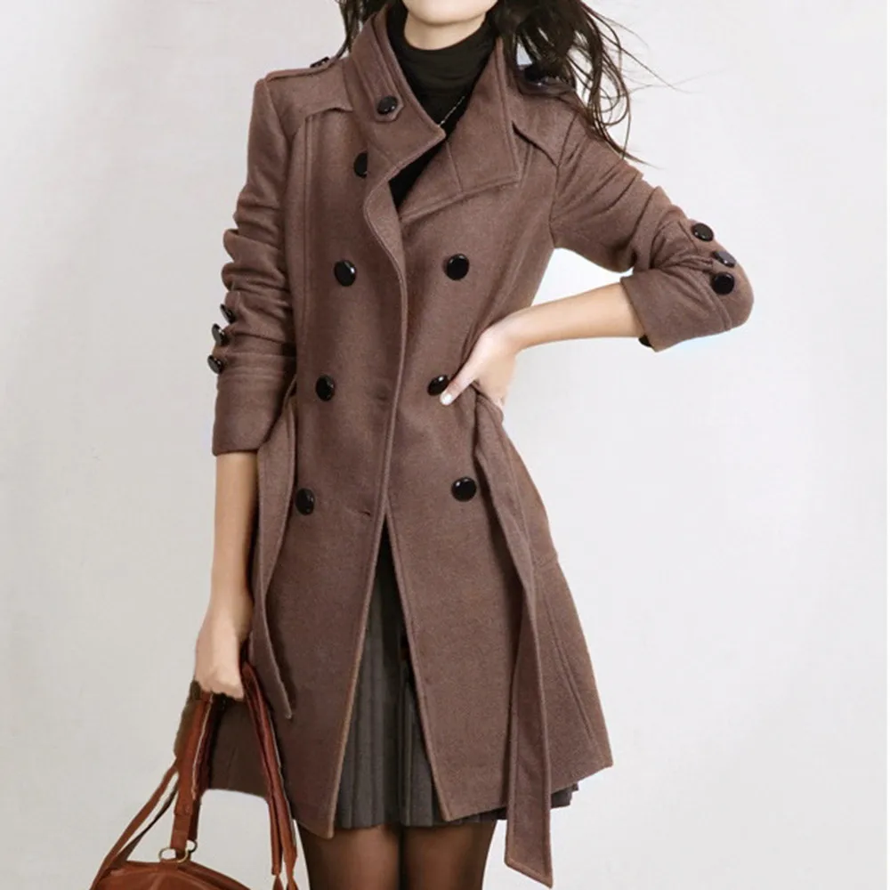 Женское пальто, женская ветровка, ветровка, ropa mujer, модная, свободная, зимняя, теплая, длинный рукав, на пуговицах, куртка с поясом h4