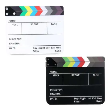 

Acrylic Movie Clapper Playing Board Theater Clapper Color Field Board English Version Professional Portable