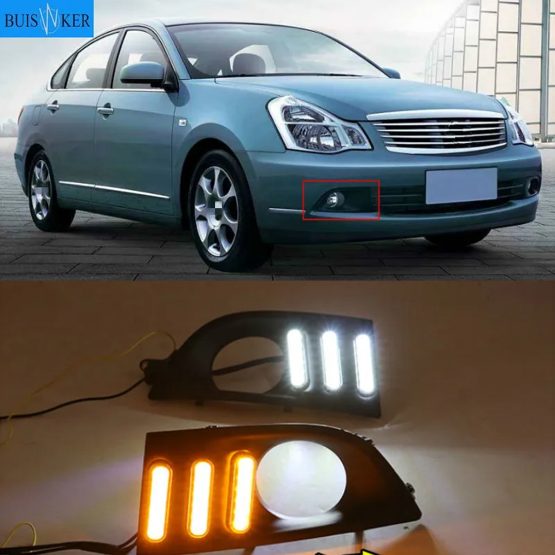 2pcs For Nissan sentra Sylphy 2006 2007 2008 LED DRL Daytime Running Lights Daylight yellow turn Signal lamp | Автомобили и