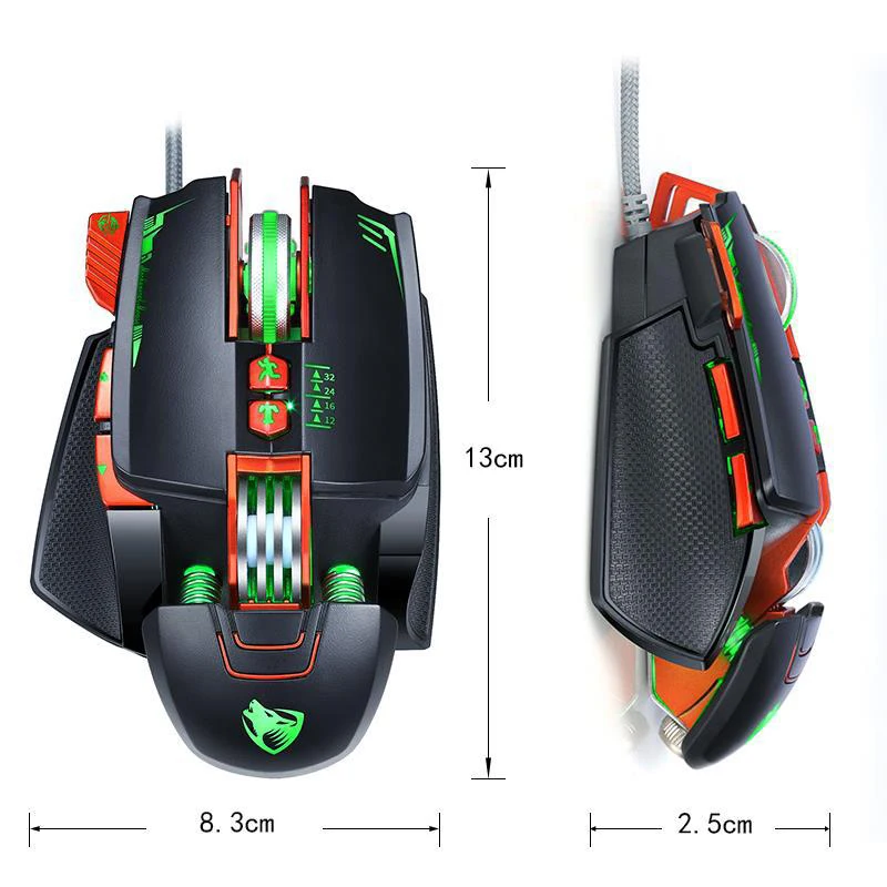 Professional Gaming Mouse Mechanical Game USB Wired Mouse Optical LED Lighting Mouse Gamer for Comp