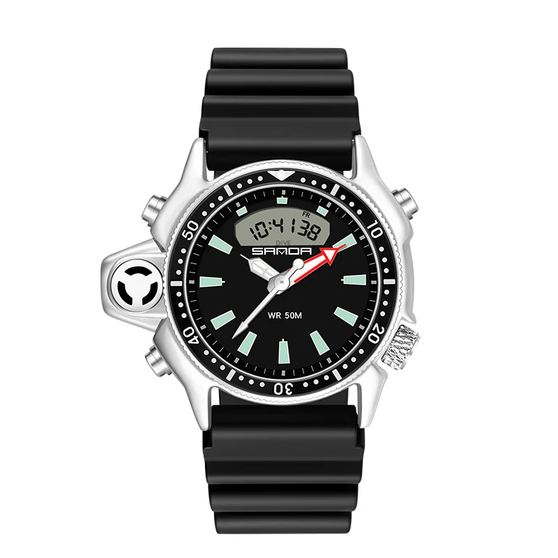 Reloj Digital de cuarzo para hombre, cronógrafo deportivo multifuncional, resistente al agua, masculino