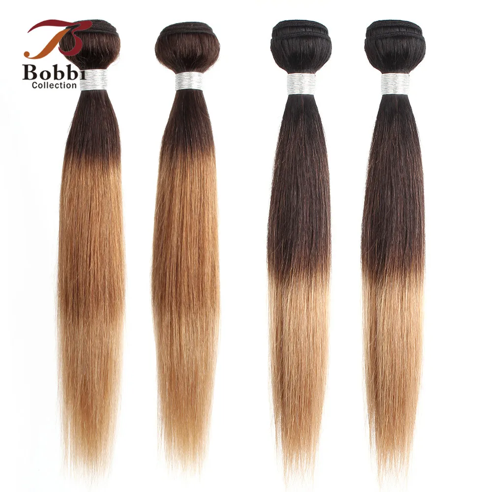 Bobbi 3/4 Комплект предложения прямые волосы T 1B 4 27 прядь волос с покраской Омбре