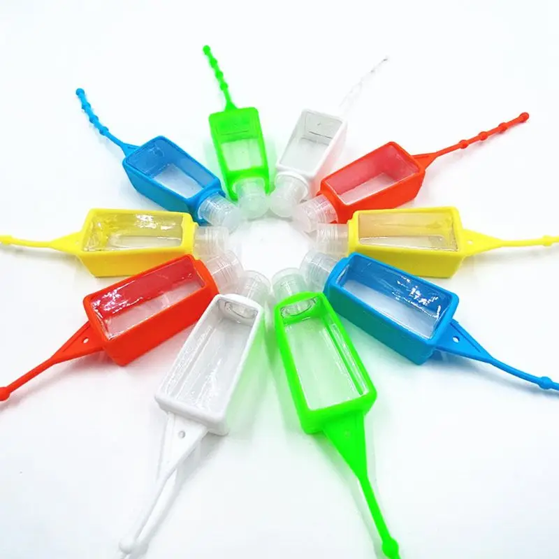 

10Pcs Hand Sanitizer Empty Refillable Bottle Silicone Holder Portable Keychain