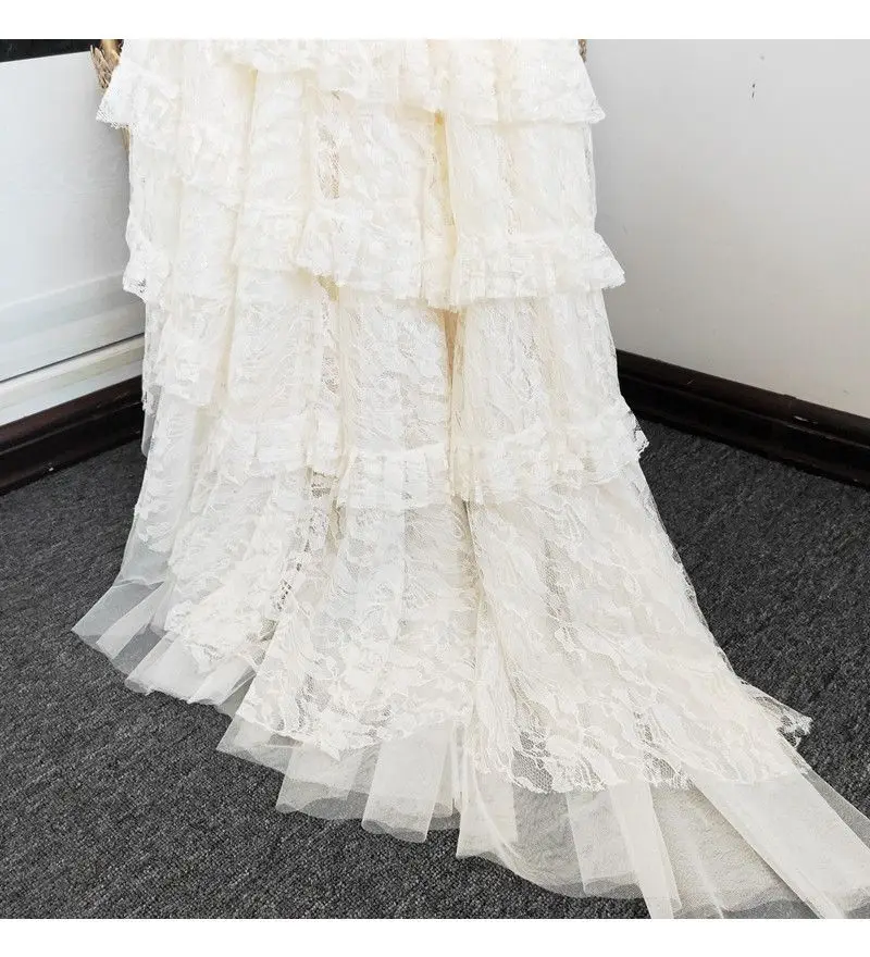 Асимметричный Женская плиссированная юбка с высокой талией, из лоскутов из сетчатой ткани; кружевные юбки Для женщин Винтаж модная одежда осень