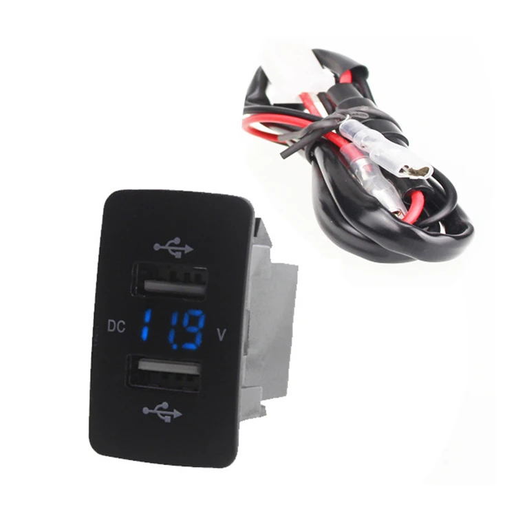 

12V 24V Dual USB Car Charger Port Auto Adapter LED Voltmeter Socket For Honda CIVIC CROSSTOUR CRV ODYSSEY