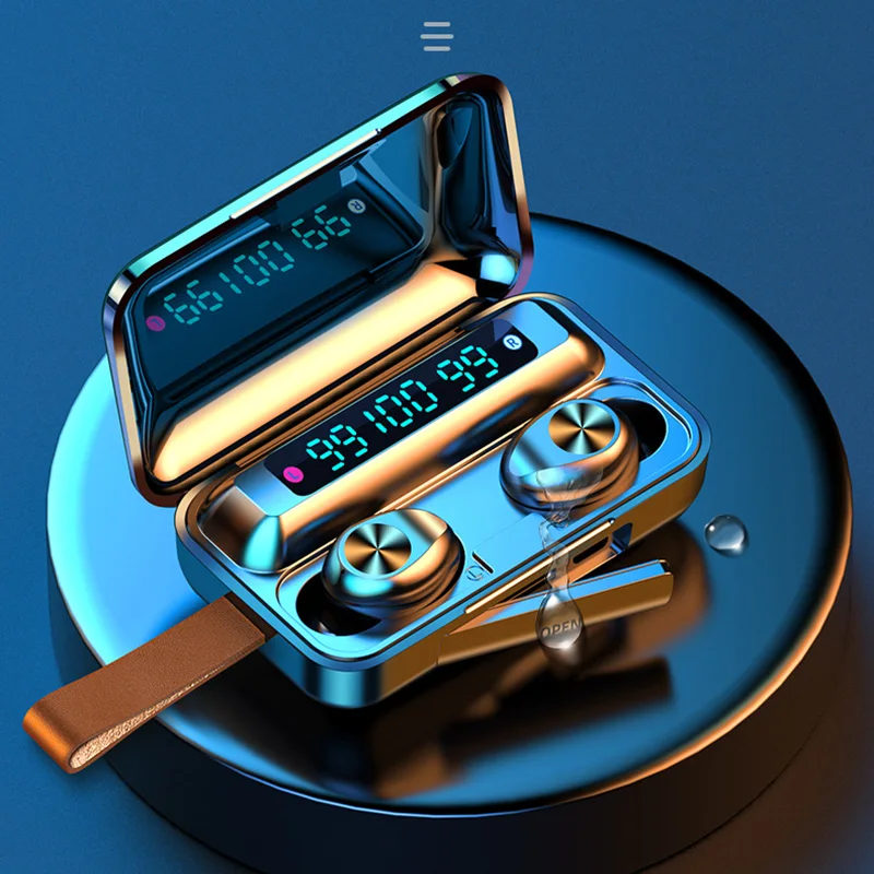 Bluetooth Headphone F9 TWS Press Earphone Wireless Bluetooth 5 0 Earphones Waterproof LED Display Sports Earphones