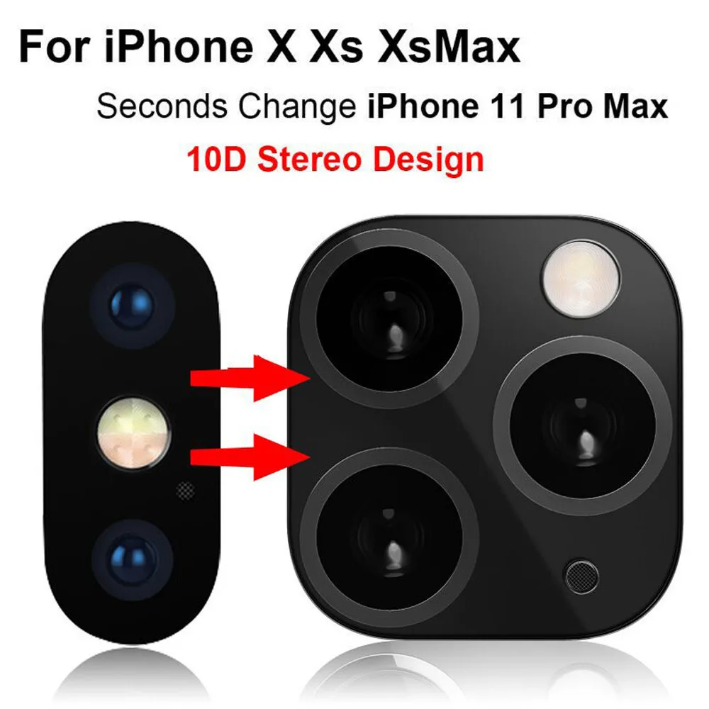 For iPhone X XS MAX Seconds Change For iPhone 11 Camera Lens Screen Protector Second generation lens film metal lens sticker #B