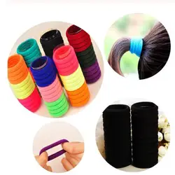 100Pcs Hair Accessories Hair Braid Seamless Ultra Elastic Ring Hair Rope Rubber Band Black Scrunchy For Girls Hairdressing Tools