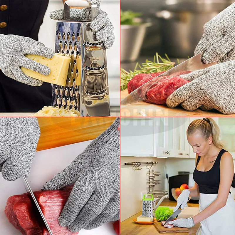 Перчатки для кухни, устойчивые к порезам перчатки для резки мяса рыбы, защитные перчатки, высокопрочные, класс 5, защита, защита от порезов