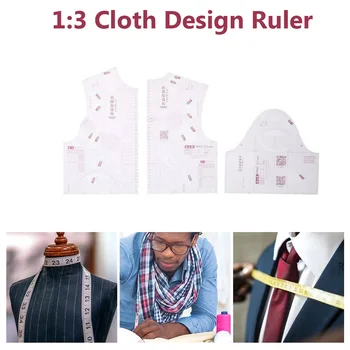 

1:3 Fashion Ruler for Design in Notebook Small Fashion Cloth Pattern Design Ruler; Tailor Sewing Pattern Making Tools for a Doll