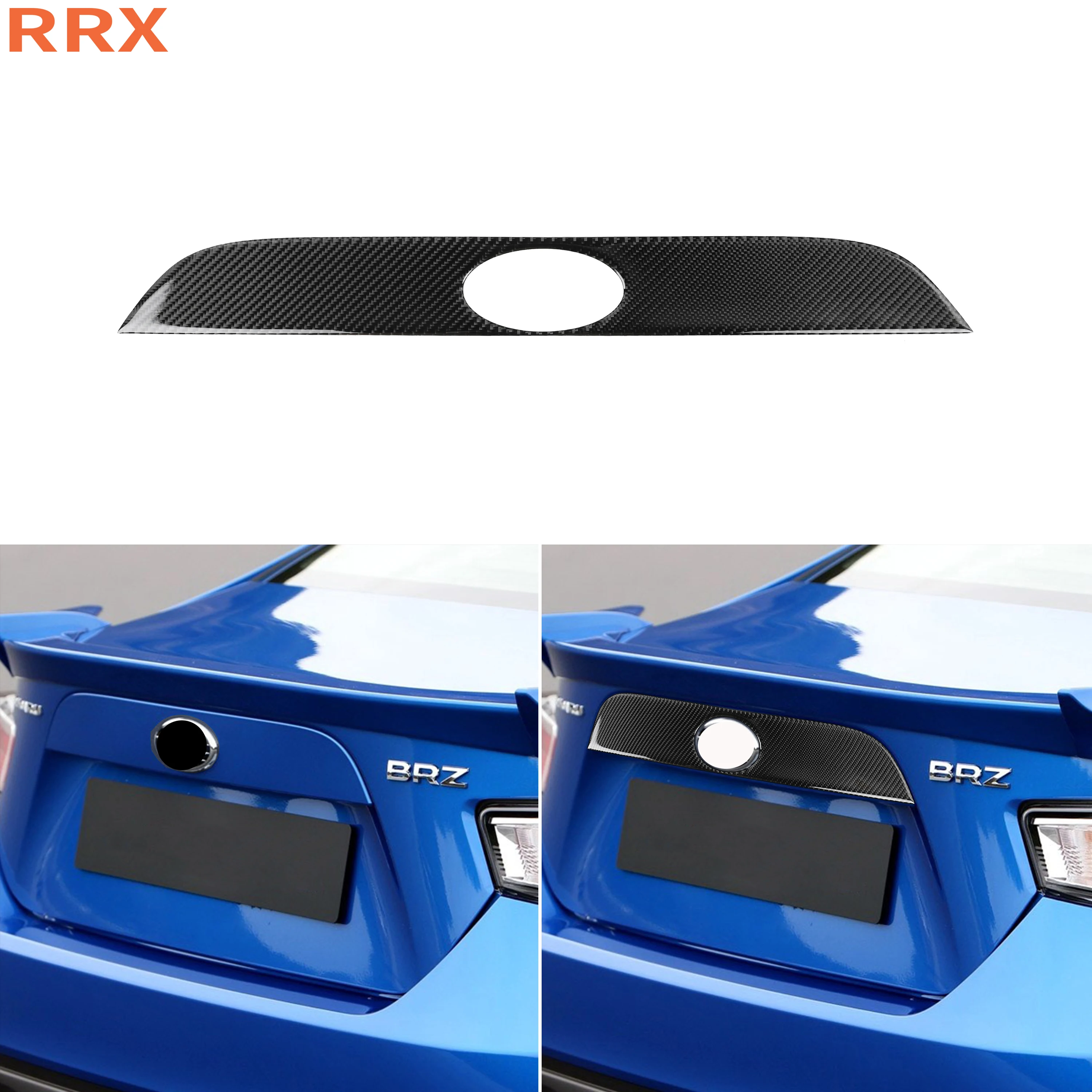 Rear Trunk Garnish Cover Carbon Fiber Boot Bumper Emblem Trim Fit for Subaru BRZ 2013‑2020 