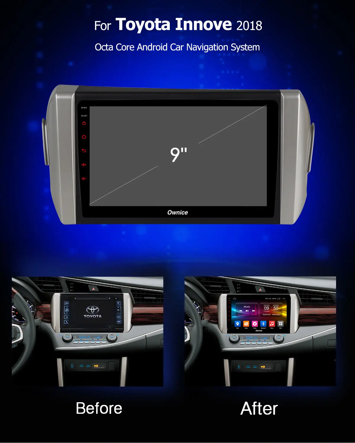 Ownice Android 9,0 8 ядерный " 2 DIN k3 k5 k6 для Toyota Innova 360 Panorama DSP 4G LTE SPDIF автомобильный стерео gps плеер