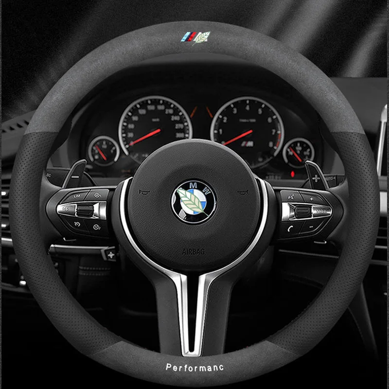Для BMW/м 3D логотип лазерной печати коровья кожа Чехол рулевого колеса автомобиля