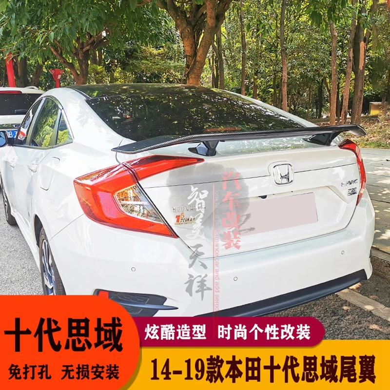 For Honda Civic 2016-2019 high quality ABS Plastic Unpainted Color Rear Spoiler Wing Trunk Lid Cover Car Styling | Автомобили и